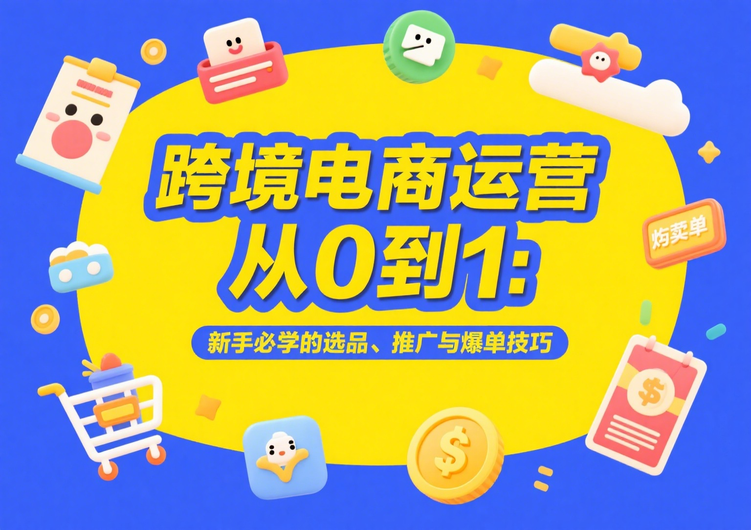 跨境电商运营从0到1：新手必学的选品、推广与爆单技巧
