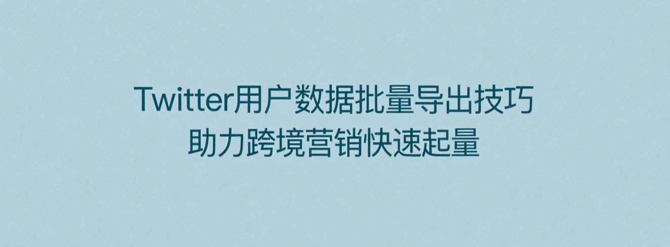 Twitter用户数据批量导出技巧，助力跨境营销快速起量