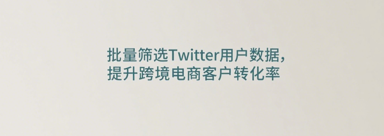 批量筛选Twitter用户数据，提升跨境电商客户转化率