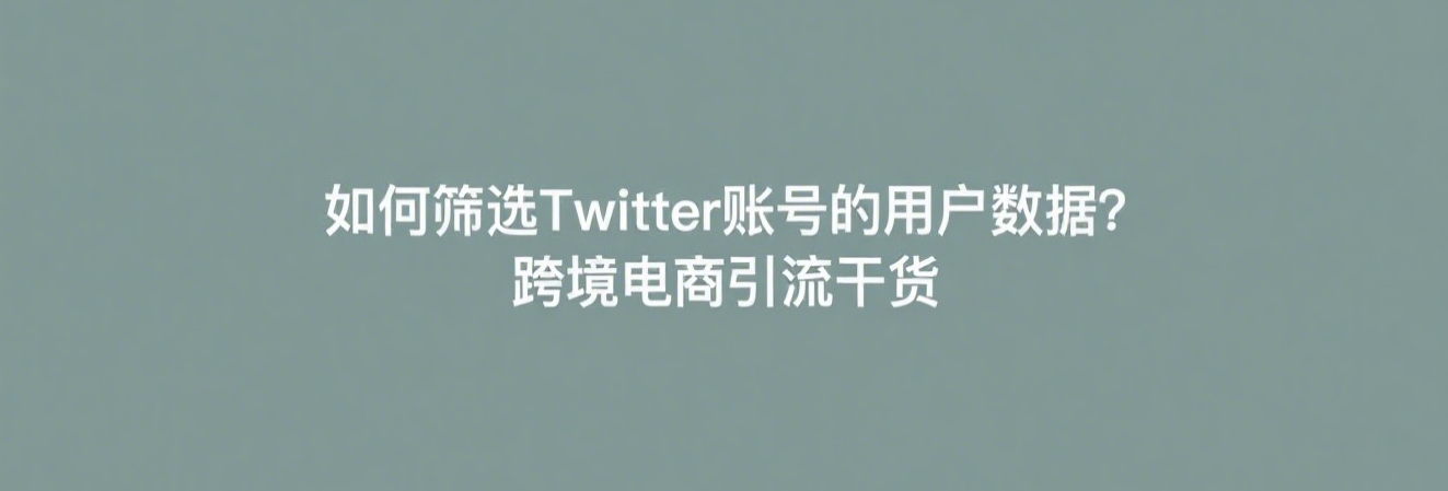如何筛选Twitter账号的用户数据？跨境电商引流干货