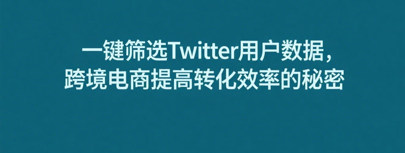 一键筛选Twitter用户数据，跨境电商提高转化效率的秘密