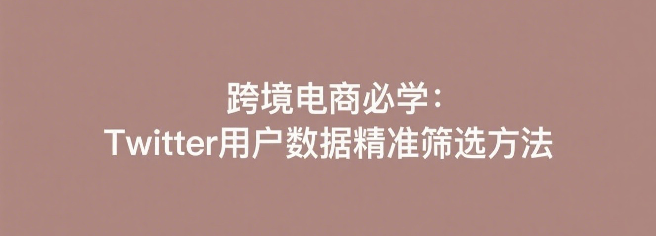 跨境电商必学：Twitter用户数据精准筛选方法