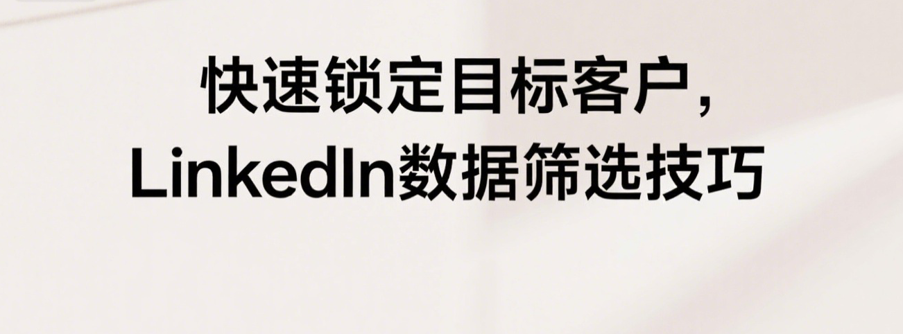 快速锁定目标客户，LinkedIn数据筛选技巧