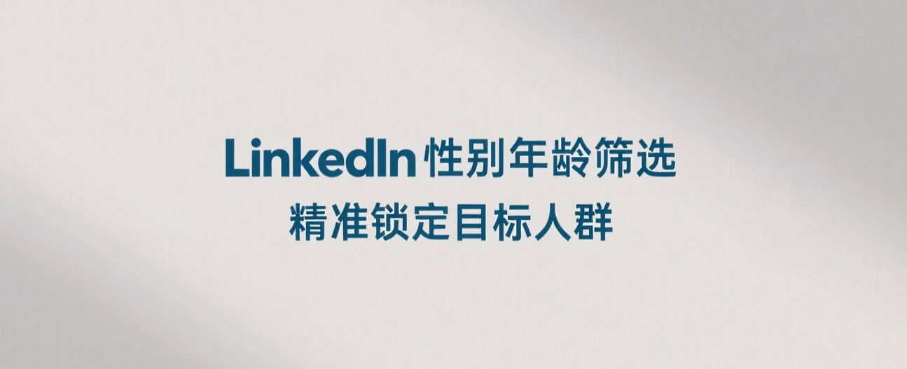 LinkedIn性别年龄筛选，精准锁定目标人群